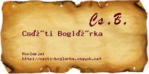 Csóti Boglárka névjegykártya