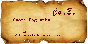 Csóti Boglárka névjegykártya